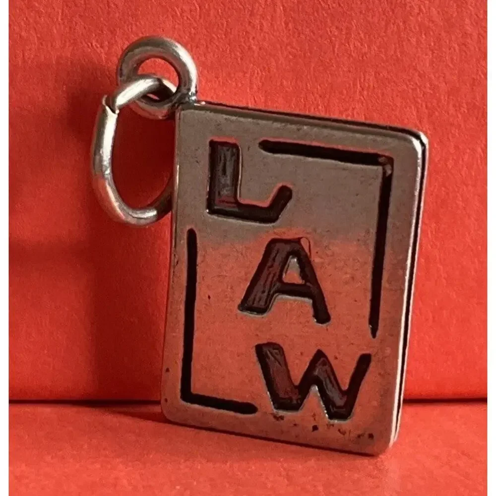 Vintage Sterling Silver LAW Book Charm - Picture 2 of 6